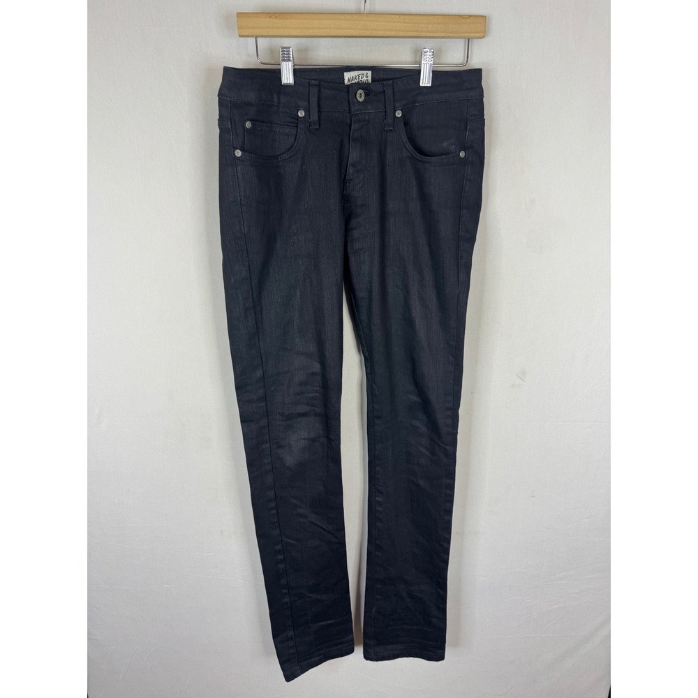 Naked & Famous SkinnyGuy Black Power Stretch Jeans 013011 Size 32X34